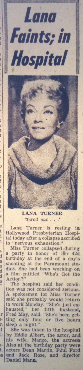 Lana Turner collapse
